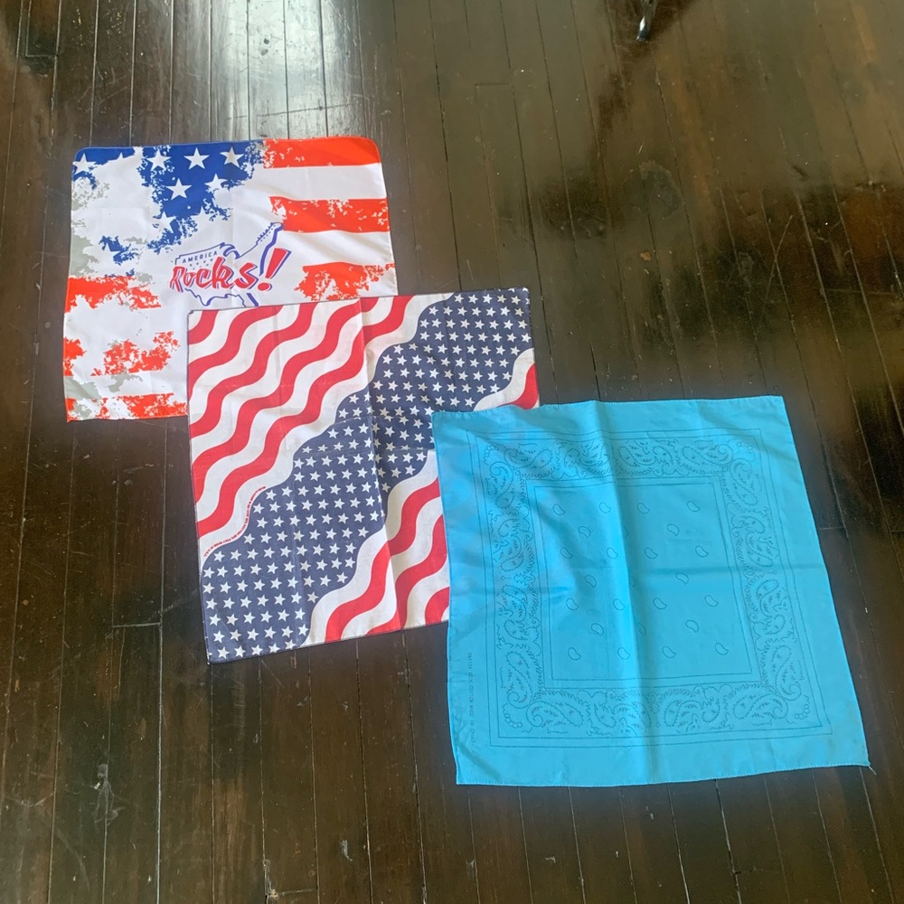 3 American Flag Bandanas